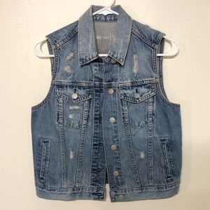 Gap Denim Jean Distressed Vest
